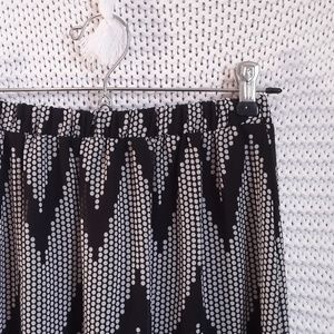 Black + White Polka Dot Chevron Maxi Skirt